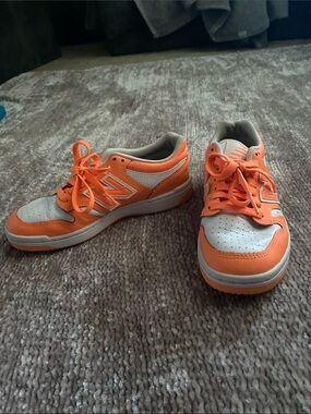 Kids Orange and White Athletic Sneakers